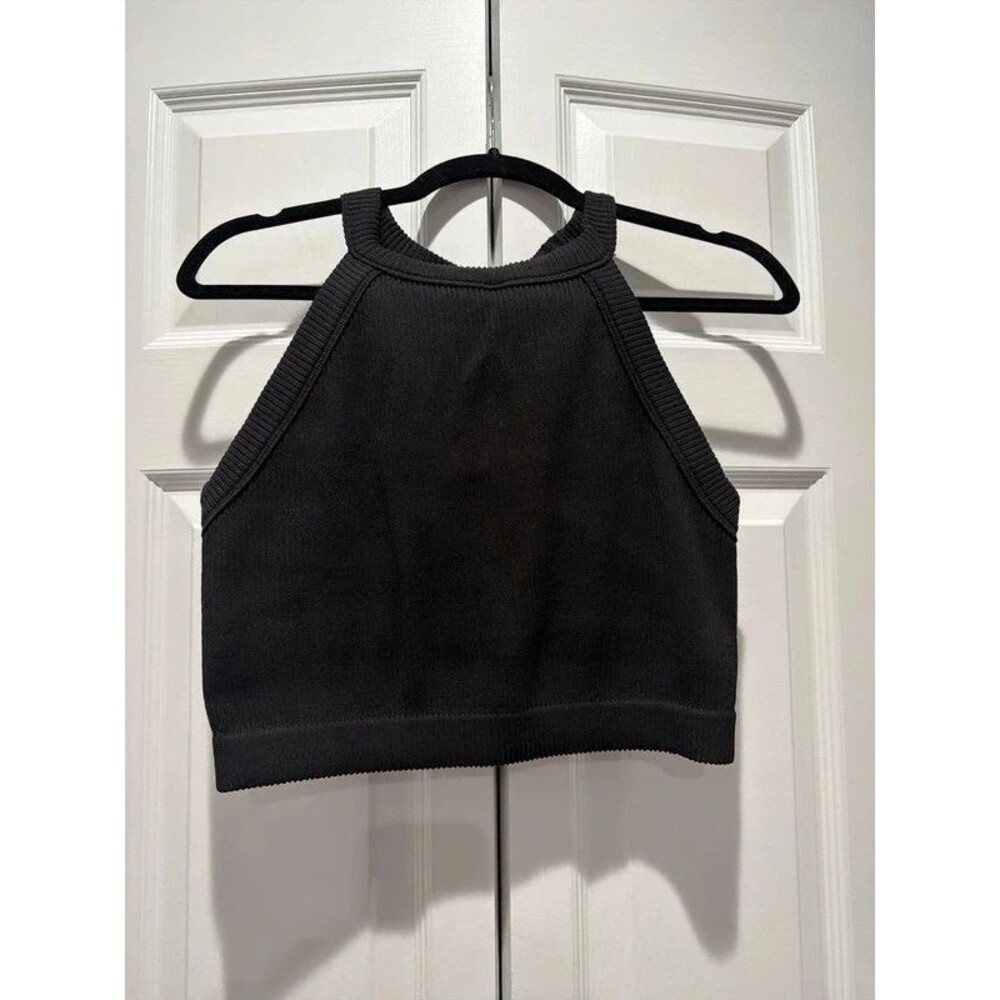 Aerie Cropped Racerback High Neck Top with Bra Size XL NWOT